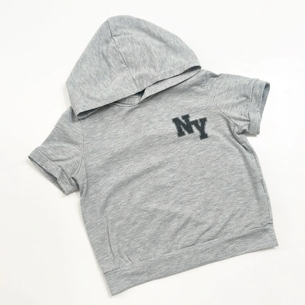 SHEIN little boys NY short sleeve hoodie